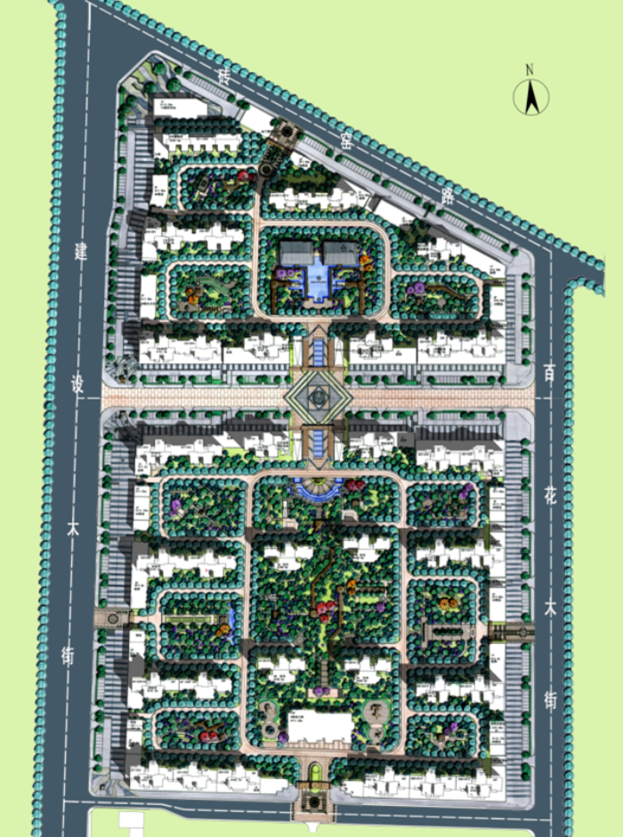 [河北]江南水乡中式居住区景观规划设计方案cad施工图下载【ID:161084140】