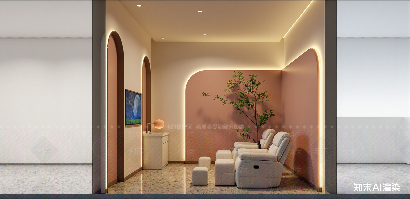 现代美甲店SU模型下载【ID:1215967314】