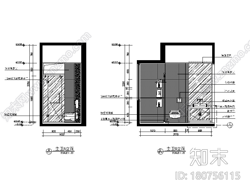 [广东]新中式样板房设计CAD施工图（含实景图和效果图）cad施工图下载【ID:180756115】