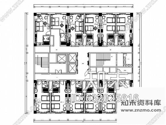 施工图贵州高档现代风格度假酒店客房室内设计装修施工图含效果cad施工图下载【ID:532025616】