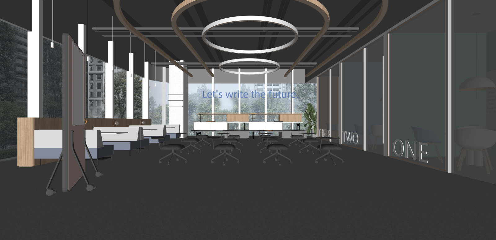 现代其他办公区域SU模型下载【ID:1215937819】