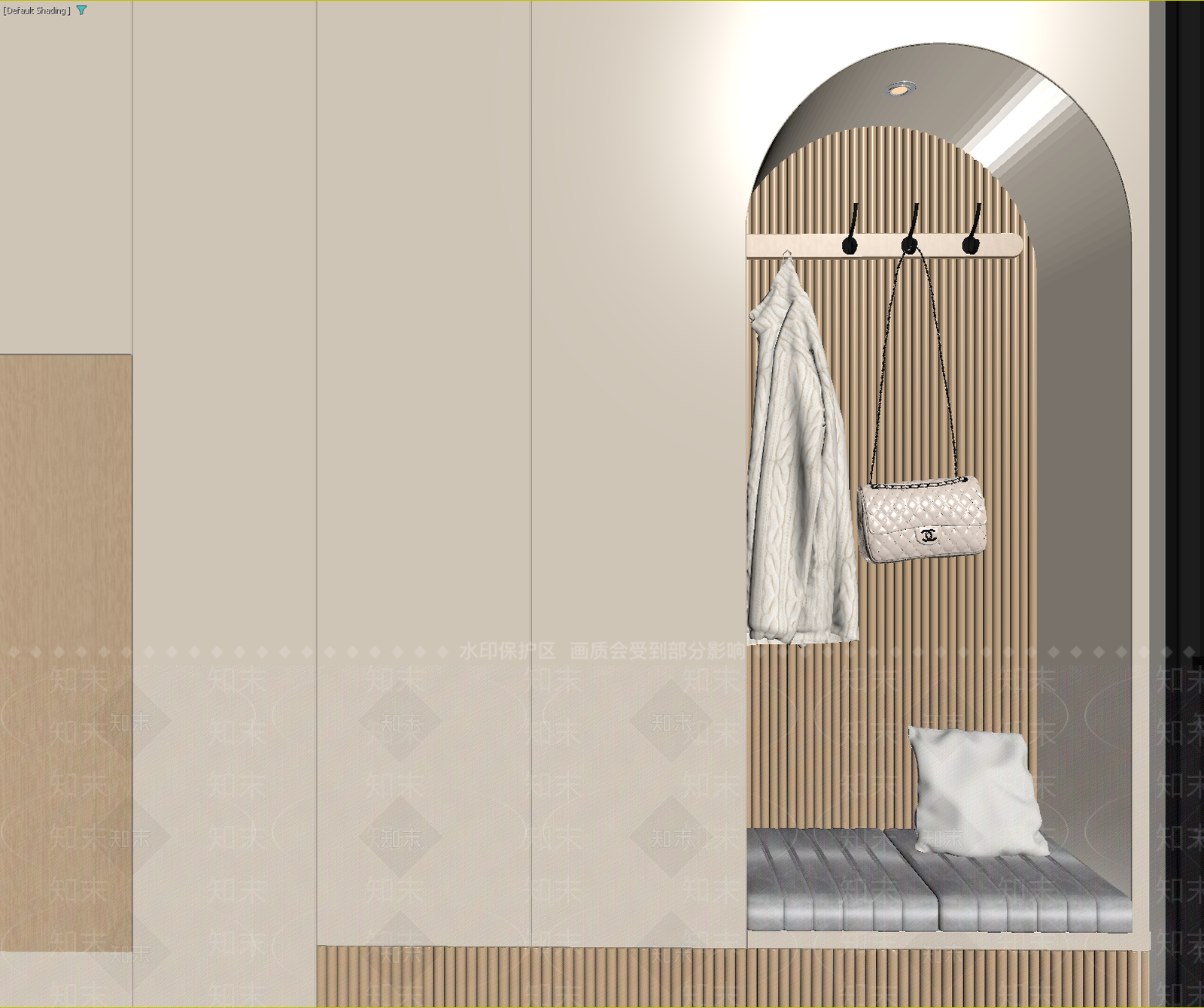 原木玄关3D模型下载【ID:1214854966】
