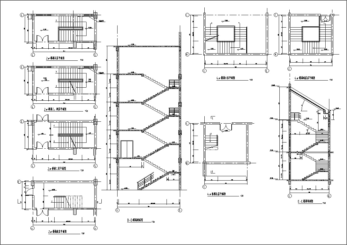 现代多层办公建筑设计全套施工图CADcad施工图下载【ID:167648115】