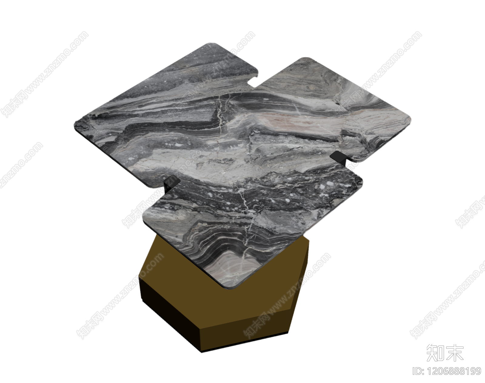大理石拼接茶几3D模型下载【ID:1206888199】