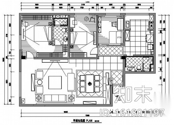 [合肥]经典欧式家装施工图（含效果图）cad施工图下载【ID:161801197】