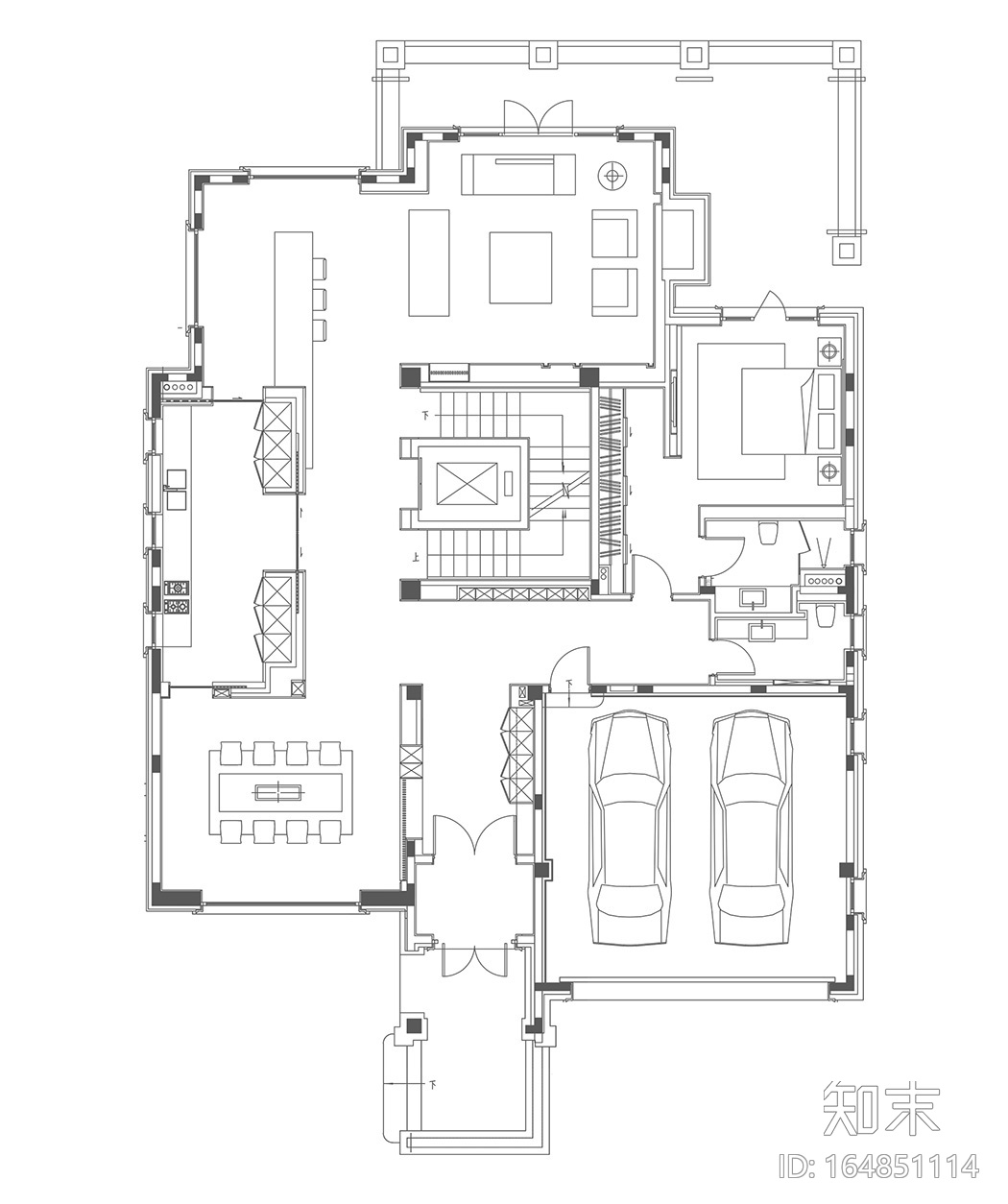 复式别墅室内设计案例效果图合集81套（1）施工图下载【ID:164851114】