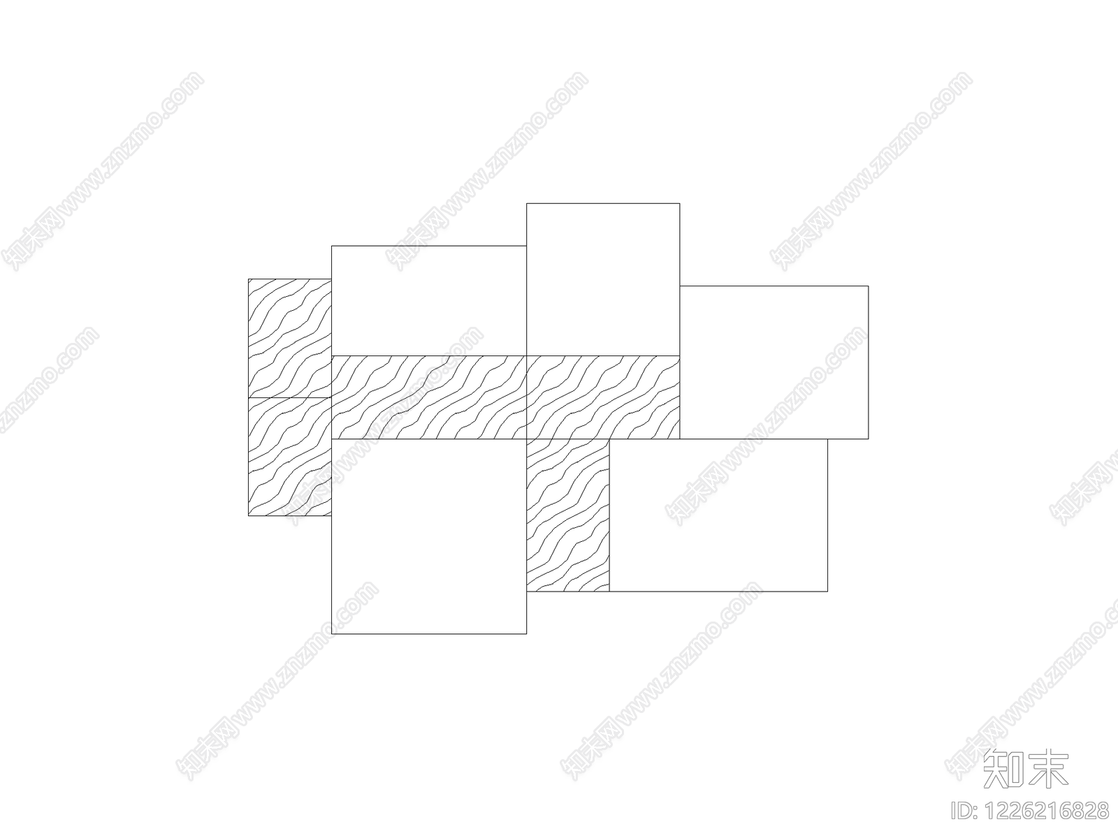正反沙发组合cad施工图下载【ID:1226216828】