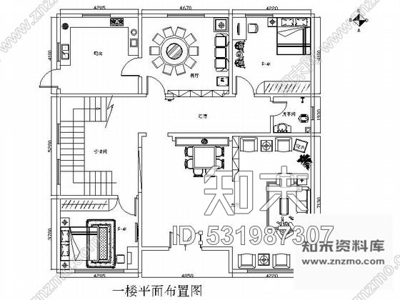 施工图某自建二层别墅中式室内装修图施工图下载【ID:531987307】