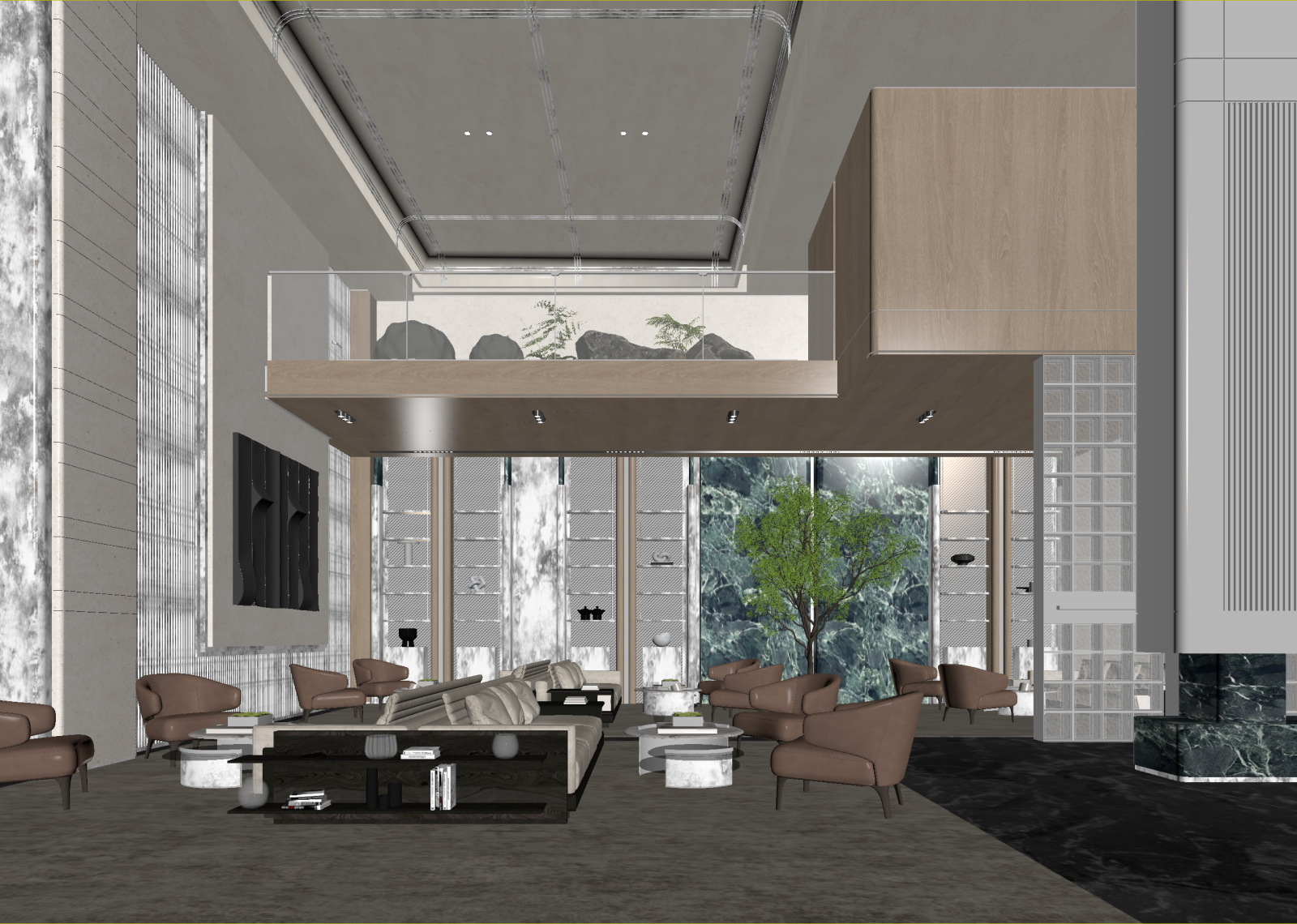现代酒店大堂3D模型下载【ID:1215037715】