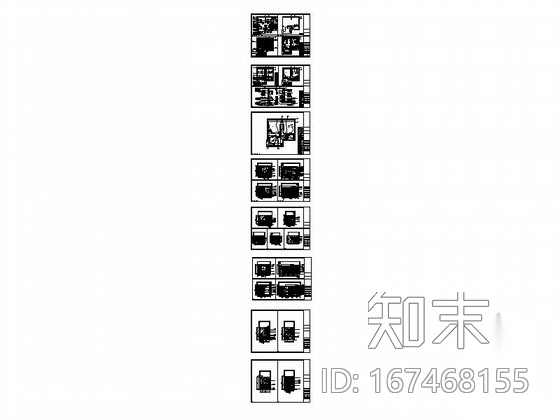 [重庆]现代简约酒店商务套房室内装修施工图cad施工图下载【ID:167468155】