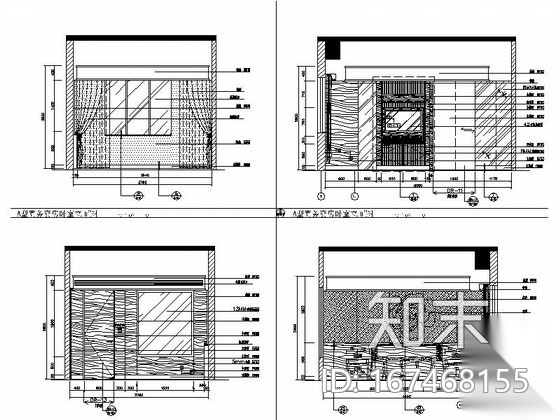 [重庆]现代简约酒店商务套房室内装修施工图cad施工图下载【ID:167468155】