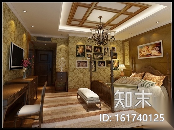 [重庆]某庄园别墅欧式田园风室内施工图（含效果）cad施工图下载【ID:161740125】