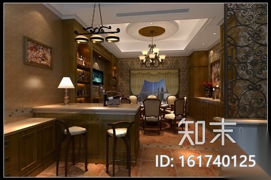 [重庆]某庄园别墅欧式田园风室内施工图（含效果）cad施工图下载【ID:161740125】