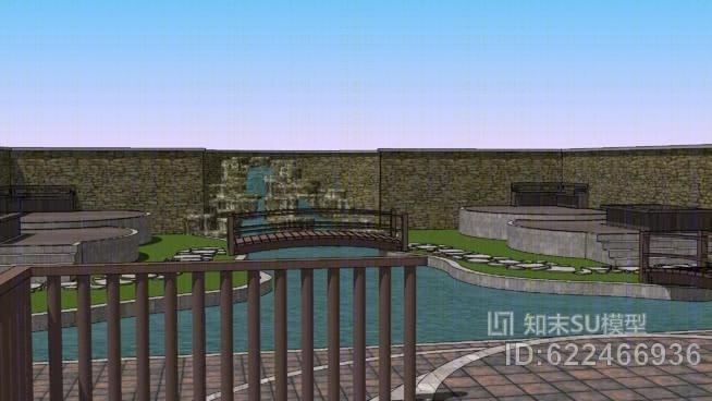 外围墙花园SU模型下载【ID:622466936】