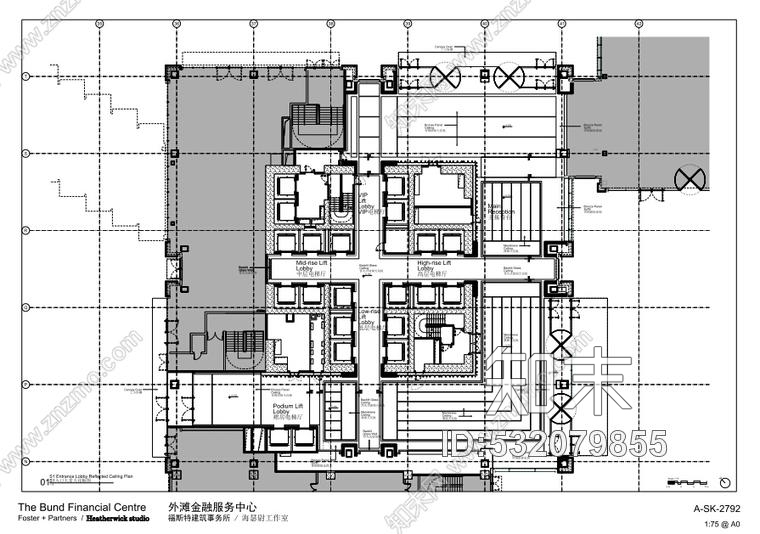 上海外滩国际金融服务中心办公室内装CAD施工图+方案文本施工图下载【ID:532079855】