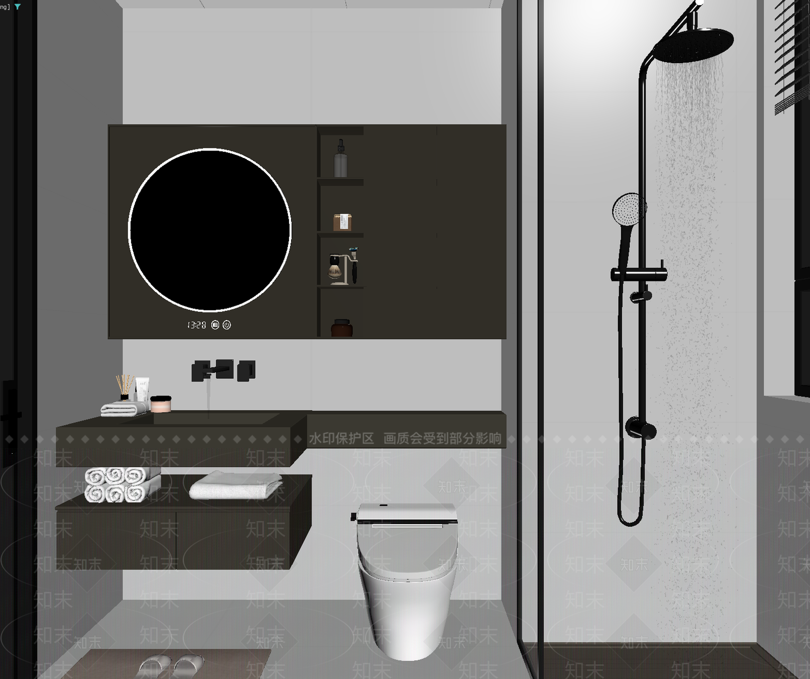 现代卫生间3D模型下载【ID:1214855410】