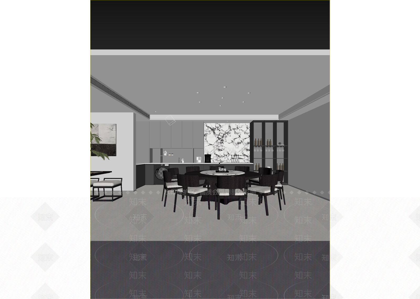 现代咖啡厅3D模型下载【ID:1215174642】
