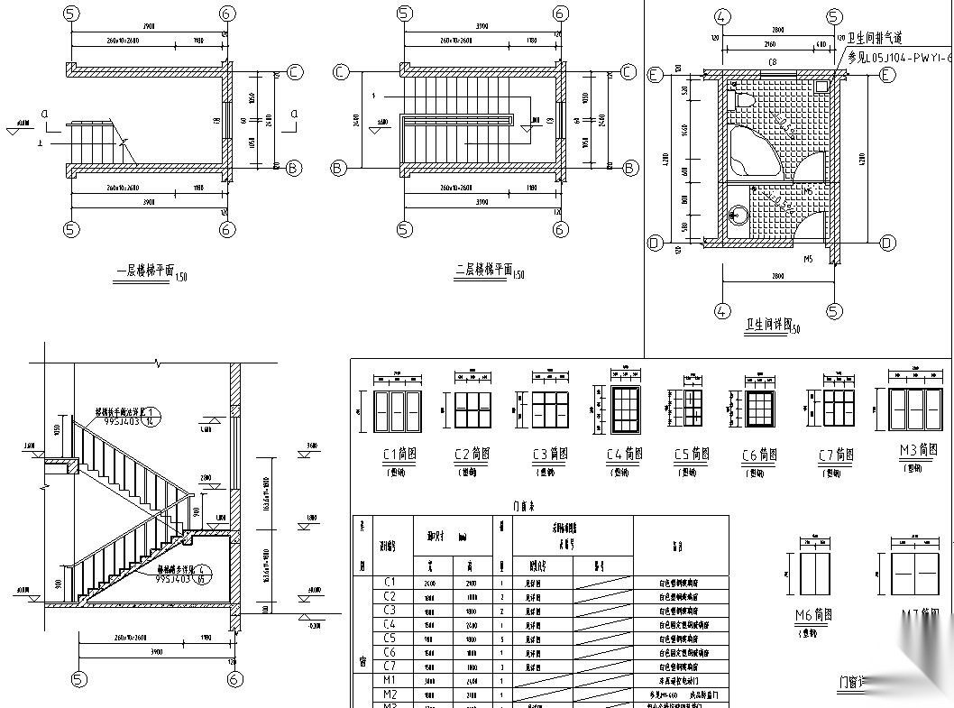 [山东]2层独栋别墅建筑施工图设计cad施工图下载【ID:149889159】