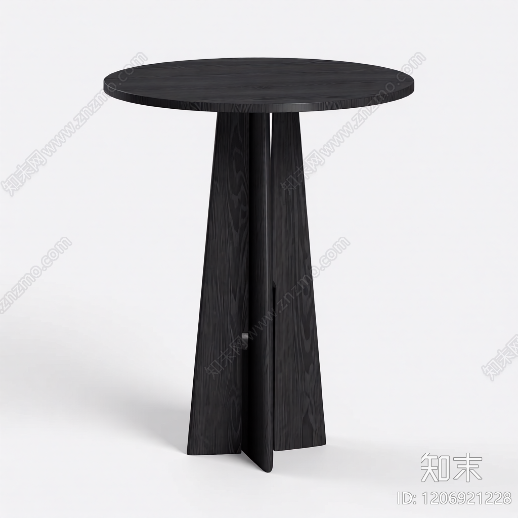 黑木圆形茶几3D模型下载【ID:1206921228】
