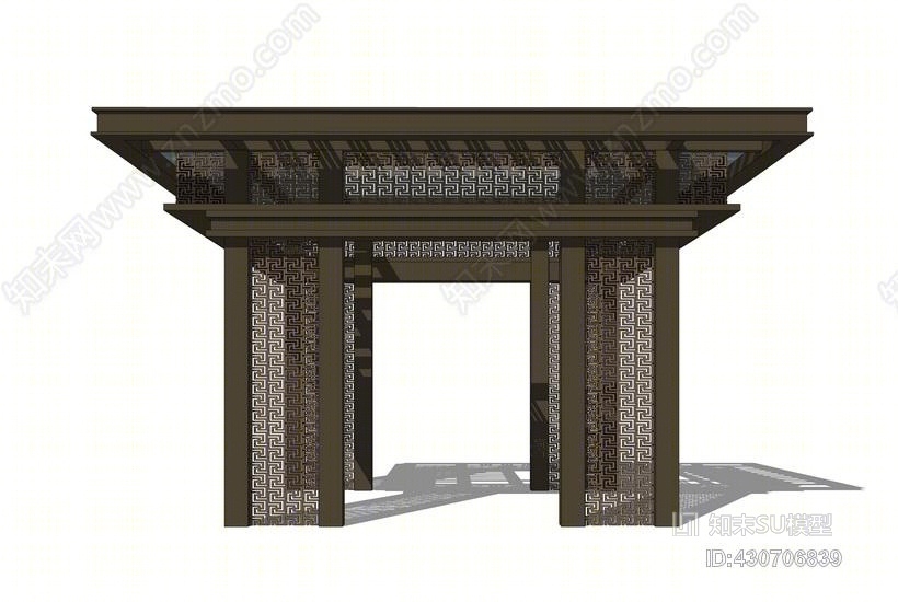 新中式凉亭SU模型下载【ID:430706839】
