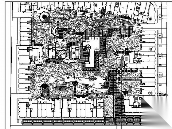 福清某家园小区景观绿化设计施工图cad施工图下载【ID:161098154】