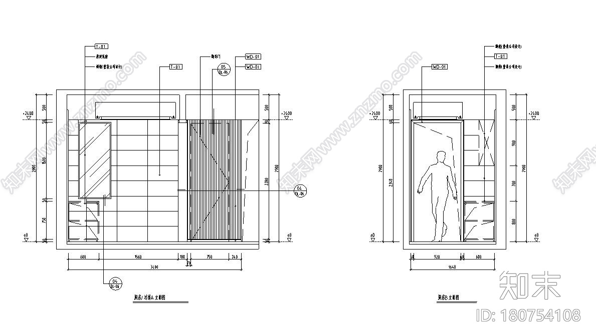 [福州]正祥香榭芭蕾样板房户型一室内施工图设计文本（C...施工图下载【ID:180754108】