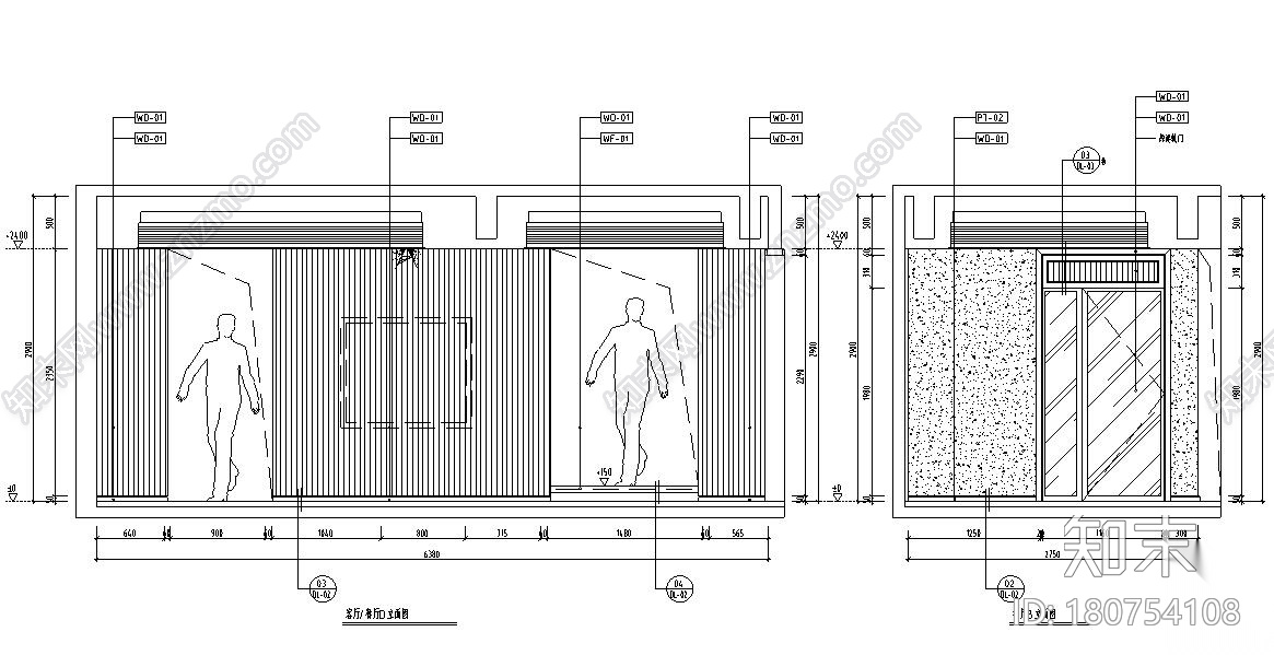 [福州]正祥香榭芭蕾样板房户型一室内施工图设计文本（C...施工图下载【ID:180754108】