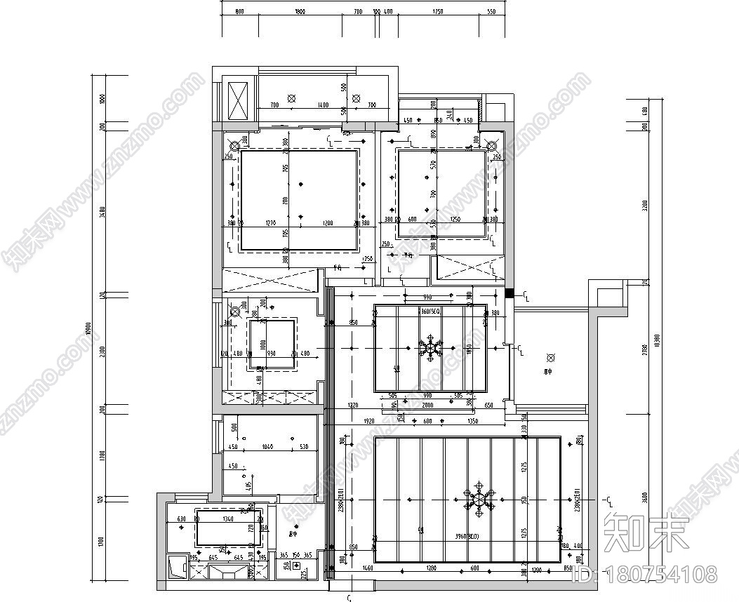 [福州]正祥香榭芭蕾样板房户型一室内施工图设计文本（C...施工图下载【ID:180754108】