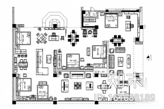 [福建]家居体验馆内部家具展示店内施工图cad施工图下载【ID:161688189】