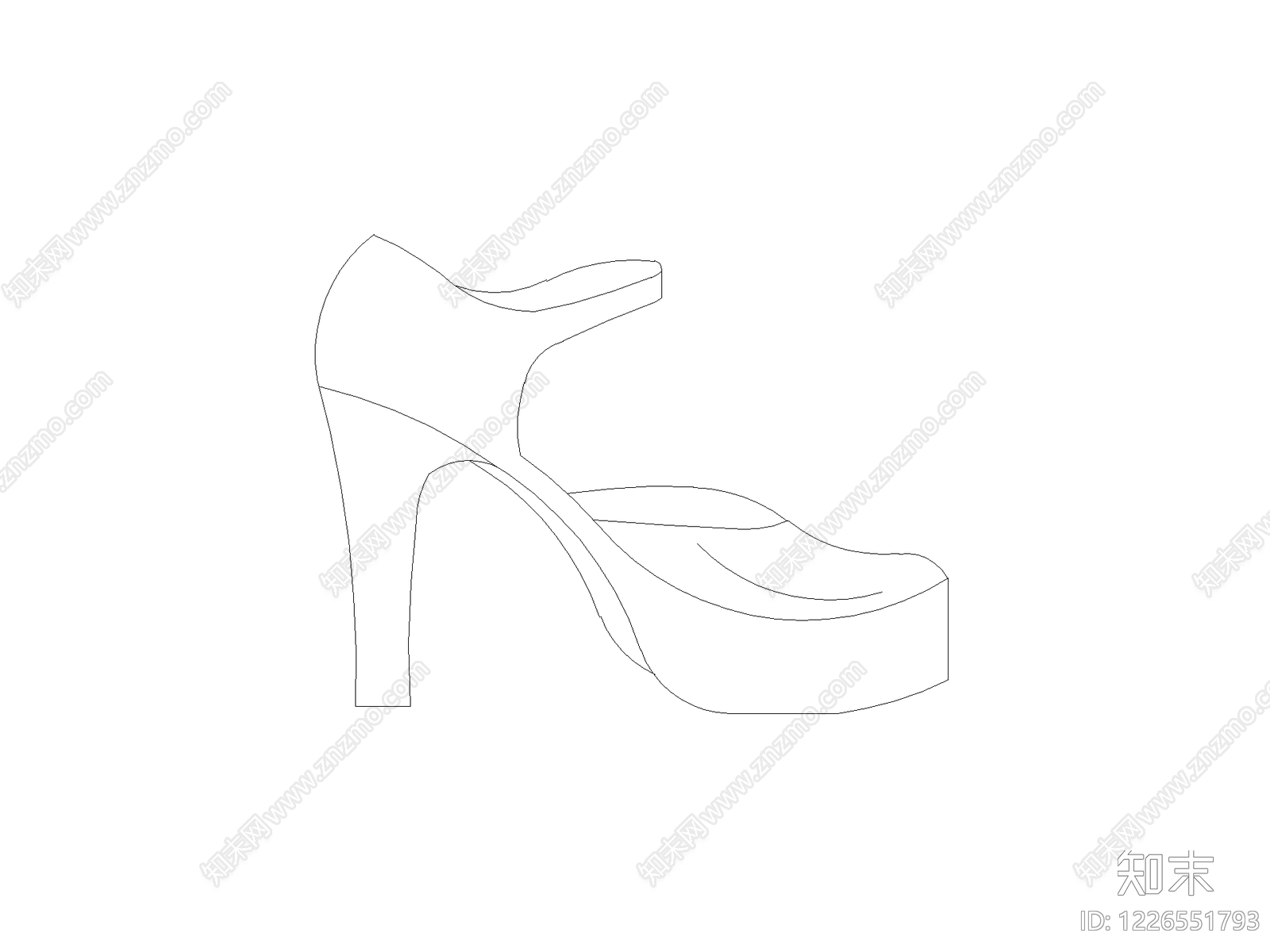 鞋子cad施工图下载【ID:1226551793】