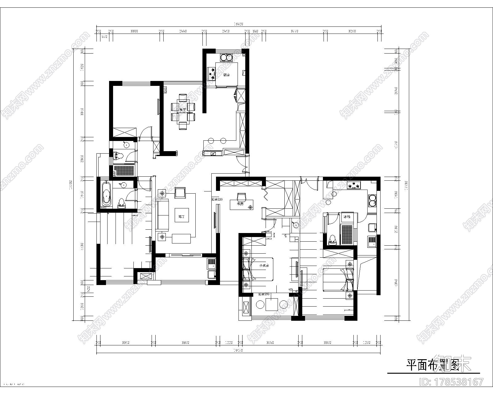 [常熟]大型企业集团地产经典新中式四居室装修施工图（含实景）cad施工图下载【ID:178538167】