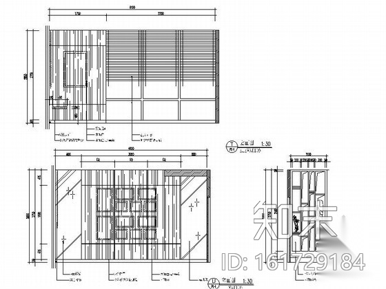 [成都]200㎡精致办公室内装修图（含效果）cad施工图下载【ID:161729184】