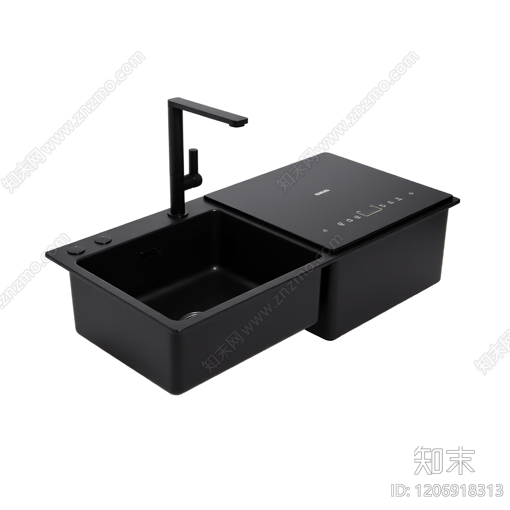 黑色一体式水槽3D模型下载【ID:1206918313】