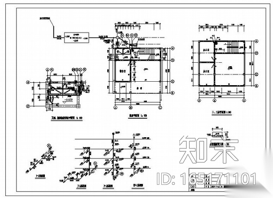 某三层社区办公楼给排水图纸施工图下载【ID:165171101】