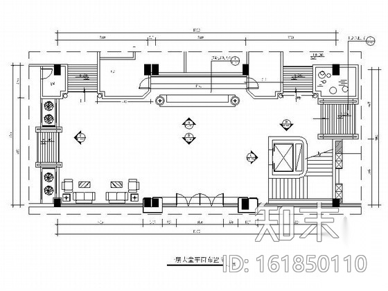 [东莞]休闲会所大堂室内装修图cad施工图下载【ID:161850110】