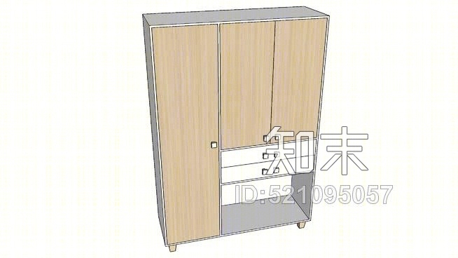 平衡的三门柜SU模型下载【ID:521095057】