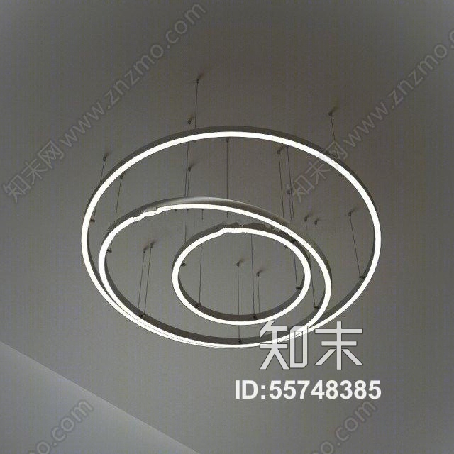 现代创意金属吊灯下载3D模型下载【ID:55748385】