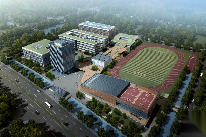 [浙江]宁波东部新城核心区高级中学建筑设计方案文本施工图下载【ID:166709166】