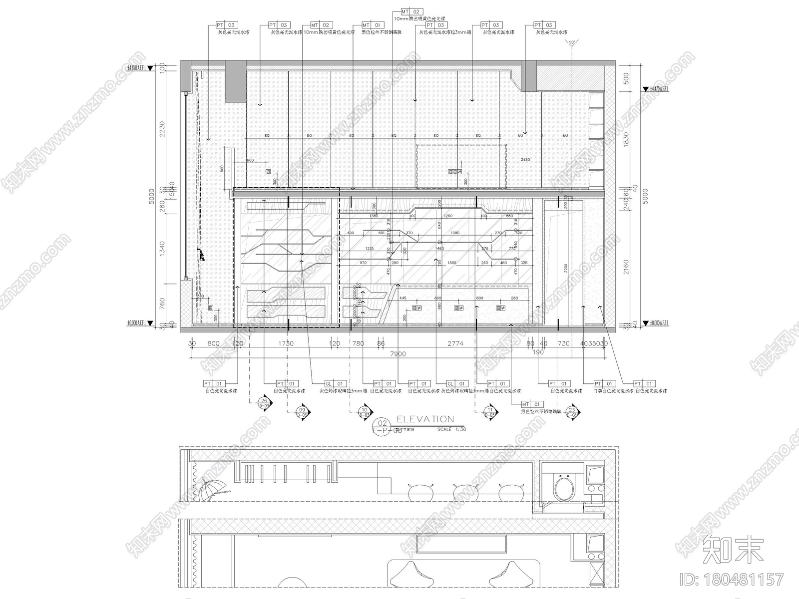 [重庆]70㎡复式LOFT公寓样板房装修施工图施工图下载【ID:180481157】