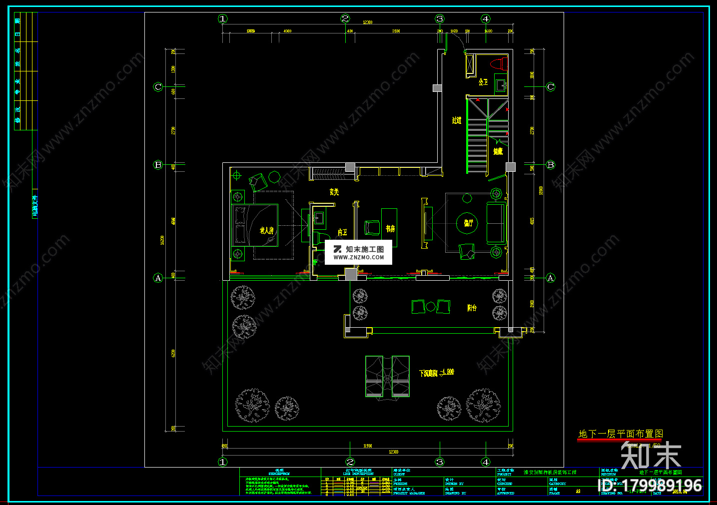 福州金辉半岛别墅B户型，别墅建筑施工图纸下载cad施工图下载【ID:179989196】