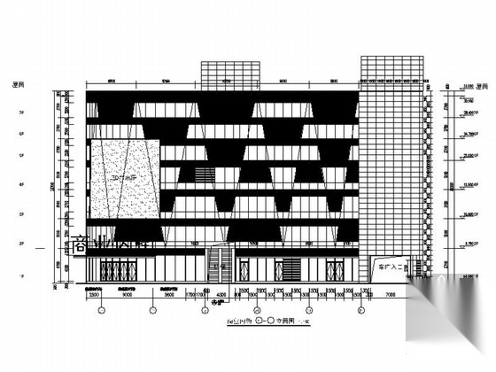 [山东]高层框架核心筒结构连廊式商业综合楼建筑施工图cad施工图下载【ID:167028158】