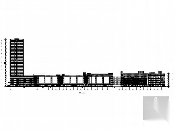 [山东]高层框架核心筒结构连廊式商业综合楼建筑施工图cad施工图下载【ID:167028158】