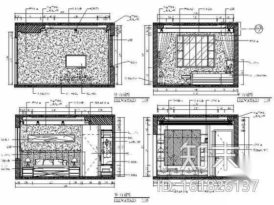 [绵阳]新中式风格双层别墅室内装修图（含效果）cad施工图下载【ID:161826137】