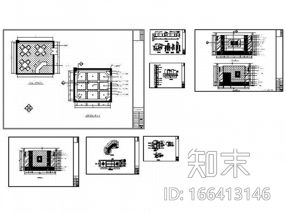 小型棋牌活动室装修图施工图下载【ID:166413146】