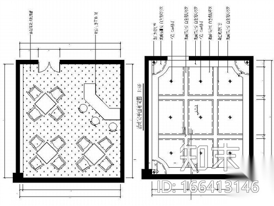 小型棋牌活动室装修图施工图下载【ID:166413146】