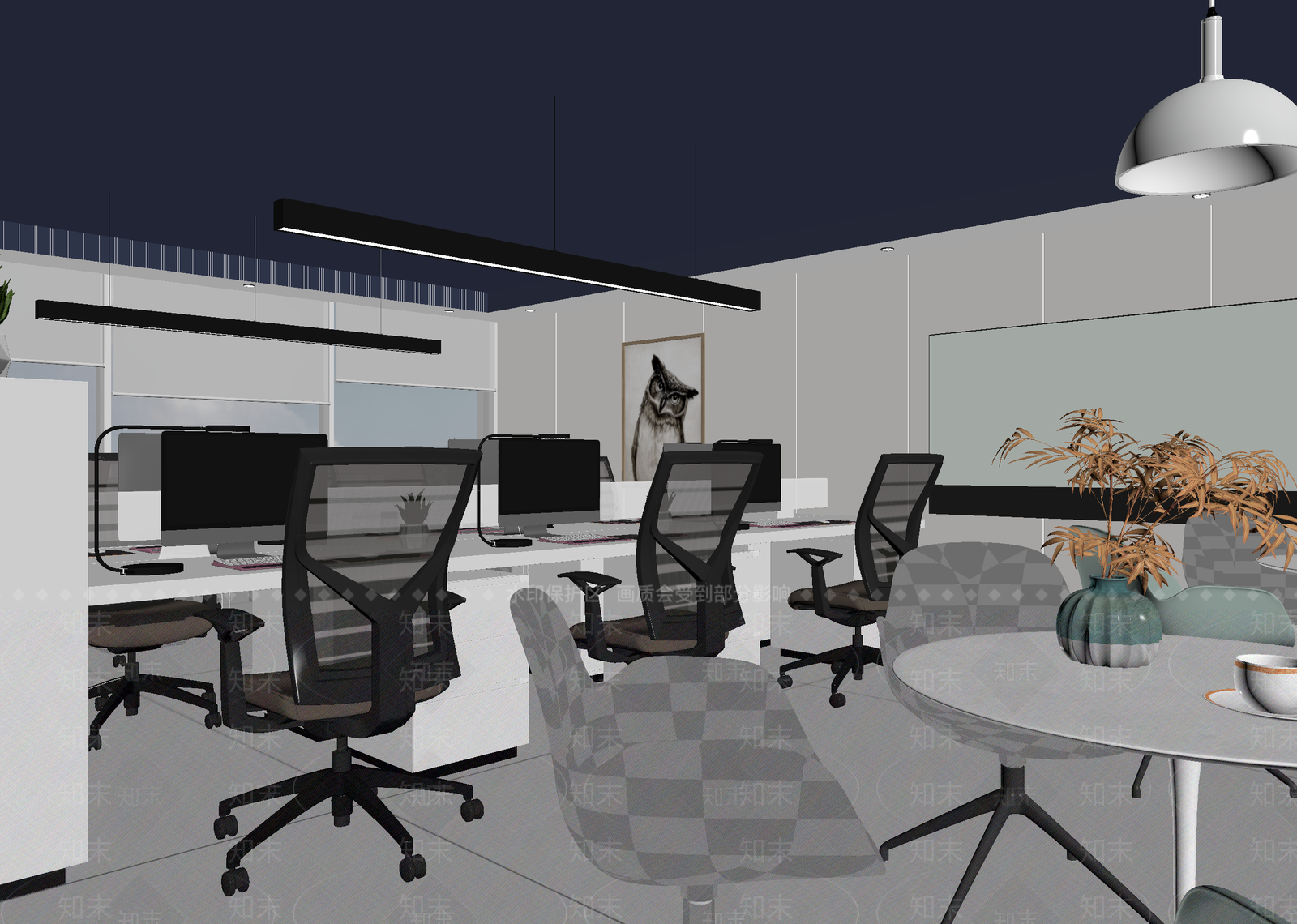 现代办公区3D模型下载【ID:1214665235】