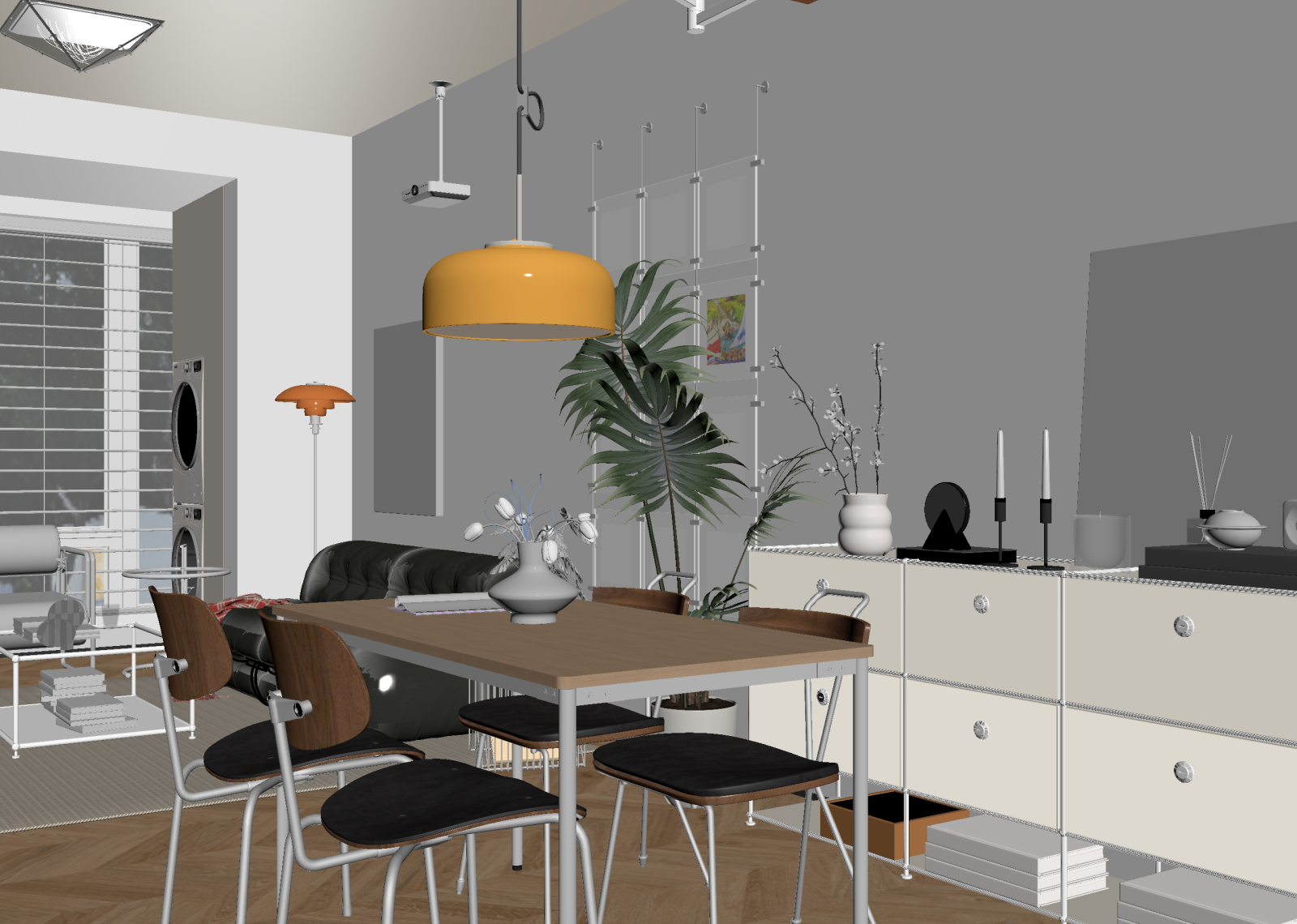 现代家居餐厅3D模型下载【ID:1214951730】