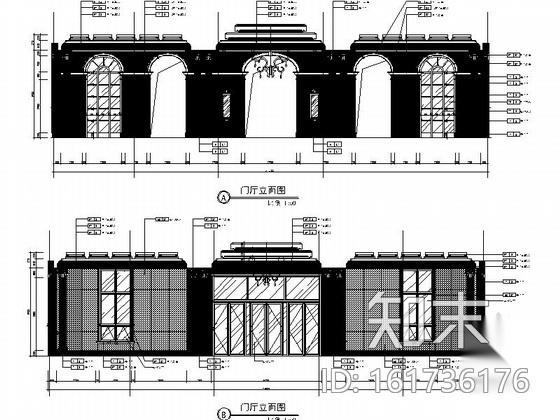 [湖北]某欧陆风格时尚售楼处室内装修施工图（含效果）cad施工图下载【ID:161736176】