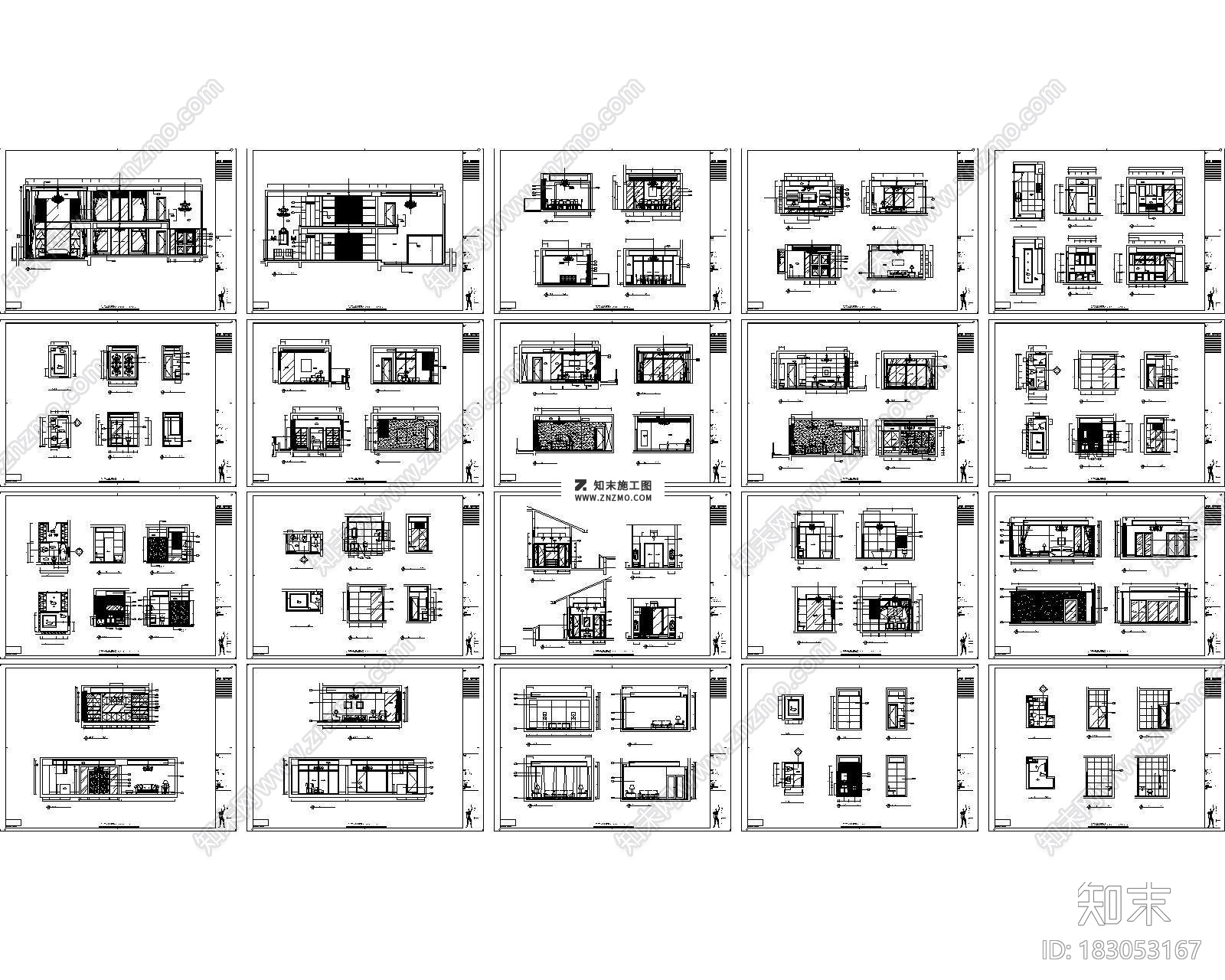 深圳星河丹堤項目C6-独立別墅CAD施工图套图及材料样板，别墅CAD建筑图纸下载施工图下载【ID:183053167】