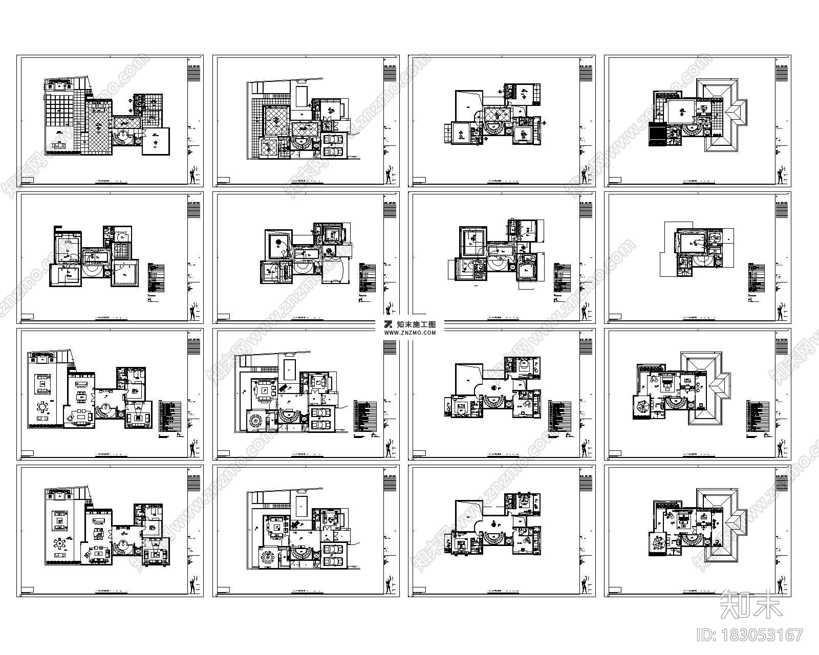 深圳星河丹堤項目C6-独立別墅CAD施工图套图及材料样板，别墅CAD建筑图纸下载施工图下载【ID:183053167】